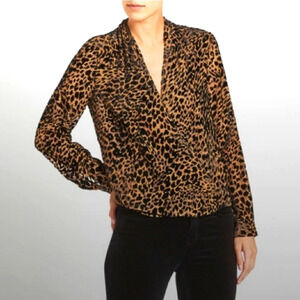 L'Agence marcella bodysuit cheetah leoperd long sleeve silk size Xsmall